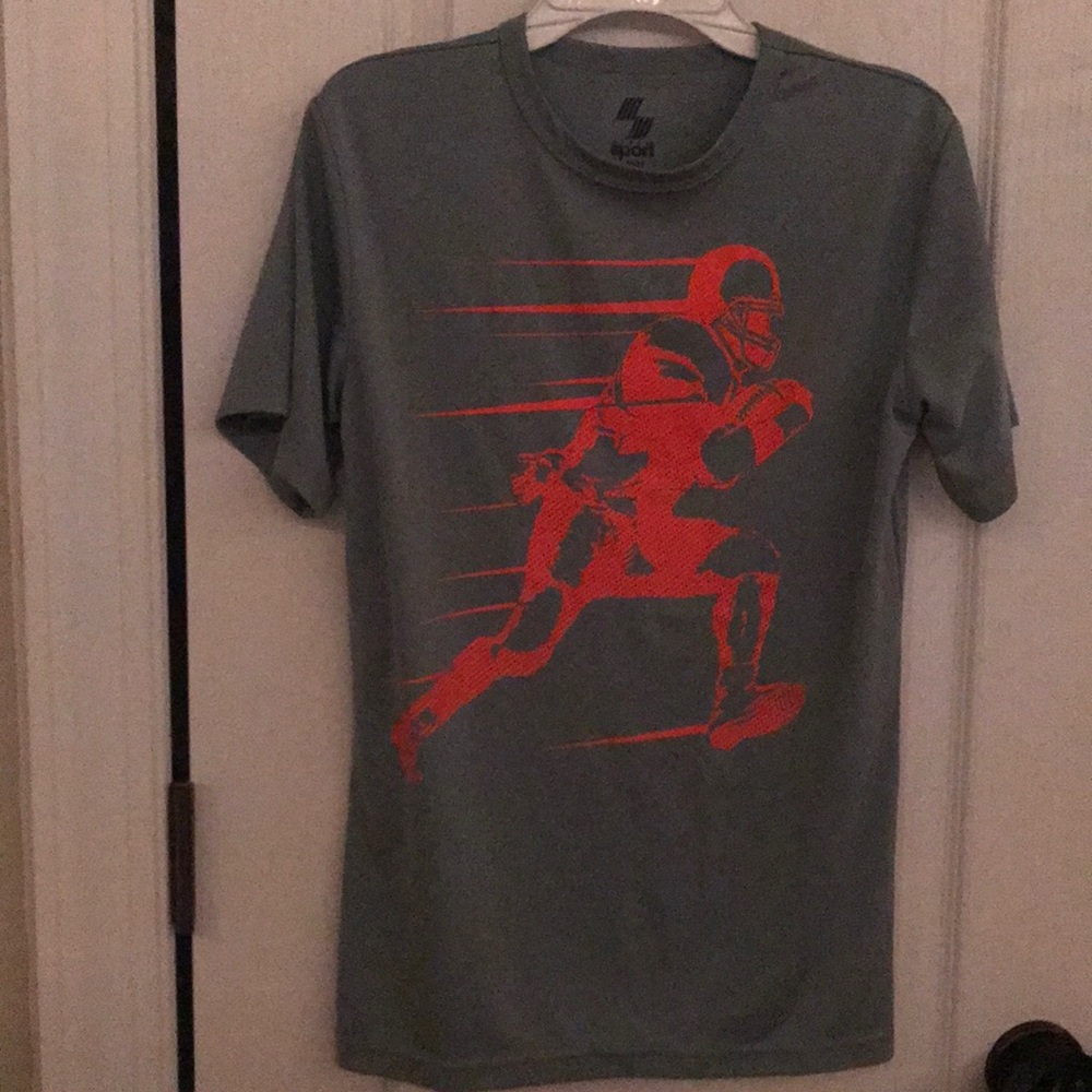 Place Sports grey athletic top with orange graphic